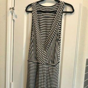 Soma Black and White Tie Waist Dress or Cover-Up